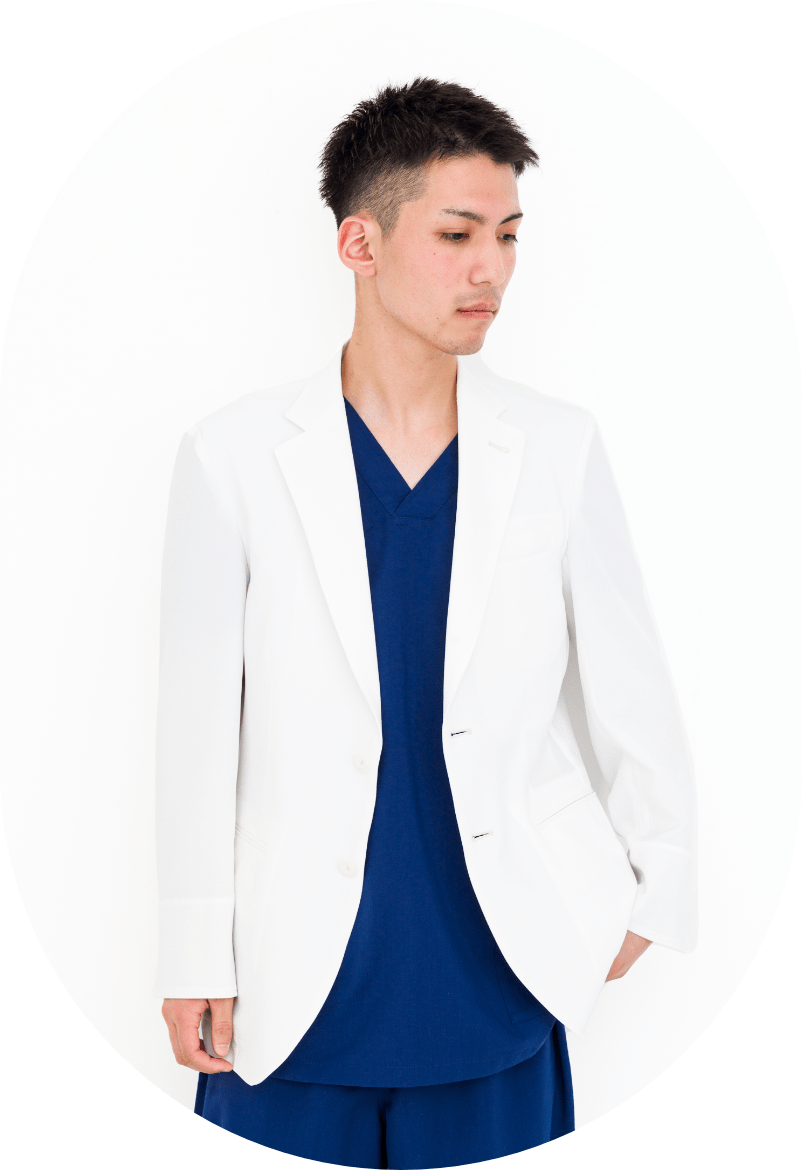 男性用ジャケットタイプの白衣,PROUD OF DOCTORS,pd7001